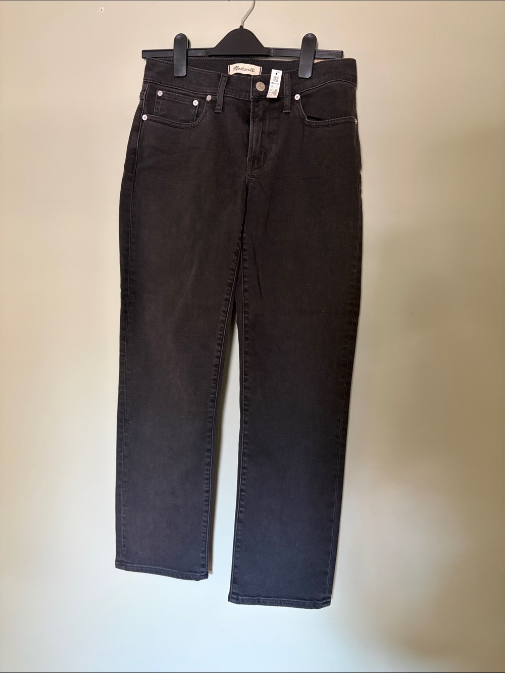 NWT Madewell Black Low Rise Perfect Vintage Straight Jeans Size 27